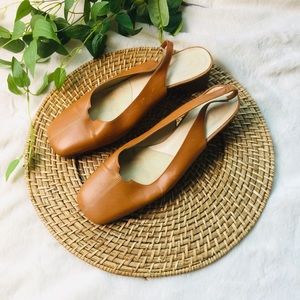 •Leather Sling Back Mules•